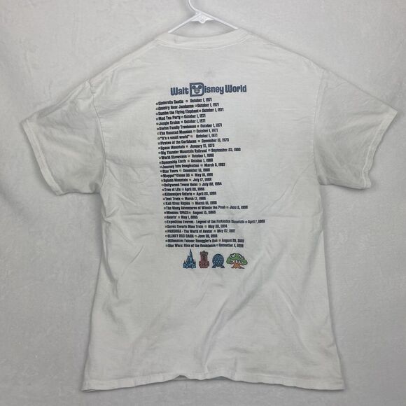 Disney Walt Disney World Attractions Opening Dates Graphic Shirt Adult Large - Picture 2 of 10